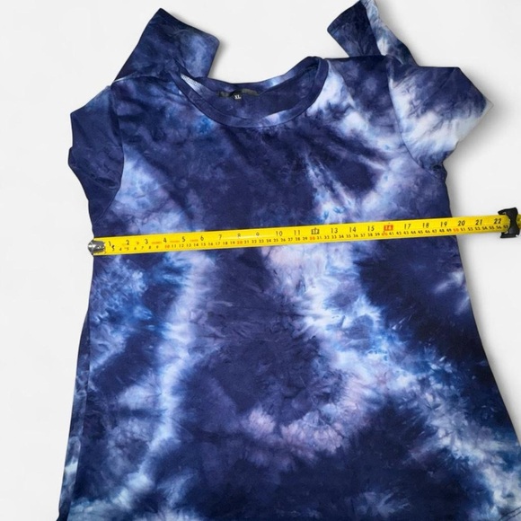 Blue Tie Dye Tunic Top XL Boho Flowy 3/4 Sleeve Casual - Picture 4 of 4